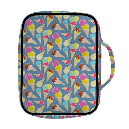 Colorful Ice Cream Pattern Print Front Pocket Bible Bag
