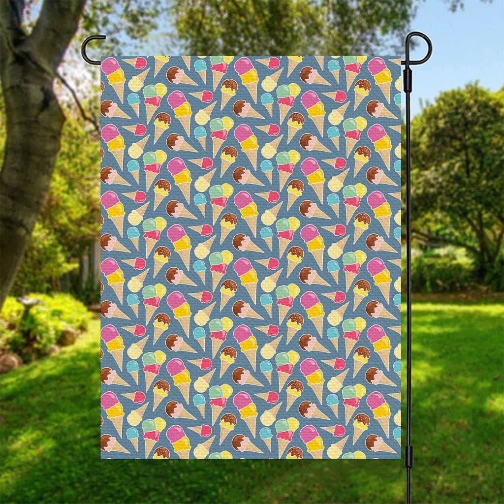 Colorful Ice Cream Pattern Print Garden Flag