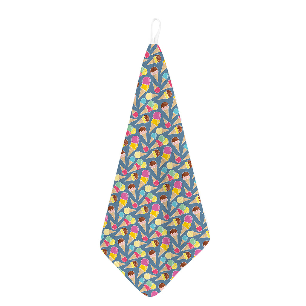 Colorful Ice Cream Pattern Print Hand Towel