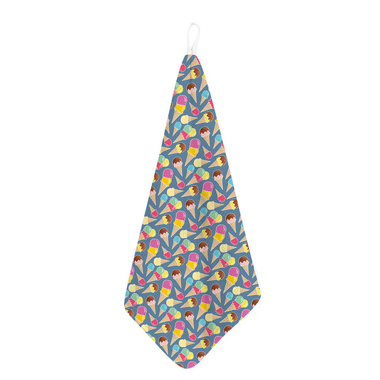 Colorful Ice Cream Pattern Print Hand Towel