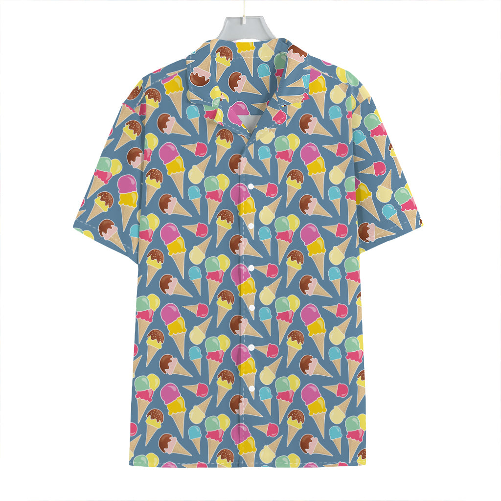Colorful Ice Cream Pattern Print Hawaiian Shirt