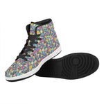 Colorful Ice Cream Pattern Print High Top Leather Sneakers