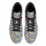 Colorful Ice Cream Pattern Print High Top Leather Sneakers