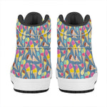 Colorful Ice Cream Pattern Print High Top Leather Sneakers