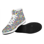 Colorful Ice Cream Pattern Print High Top Leather Sneakers