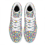 Colorful Ice Cream Pattern Print High Top Leather Sneakers