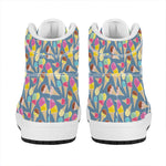 Colorful Ice Cream Pattern Print High Top Leather Sneakers