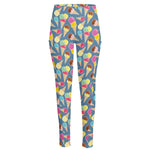 Colorful Ice Cream Pattern Print High-Waisted Pocket Leggings