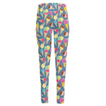 Colorful Ice Cream Pattern Print High-Waisted Pocket Leggings