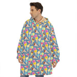 Colorful Ice Cream Pattern Print Hoodie Blanket
