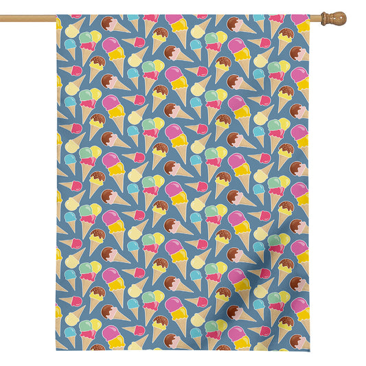 Colorful Ice Cream Pattern Print House Flag