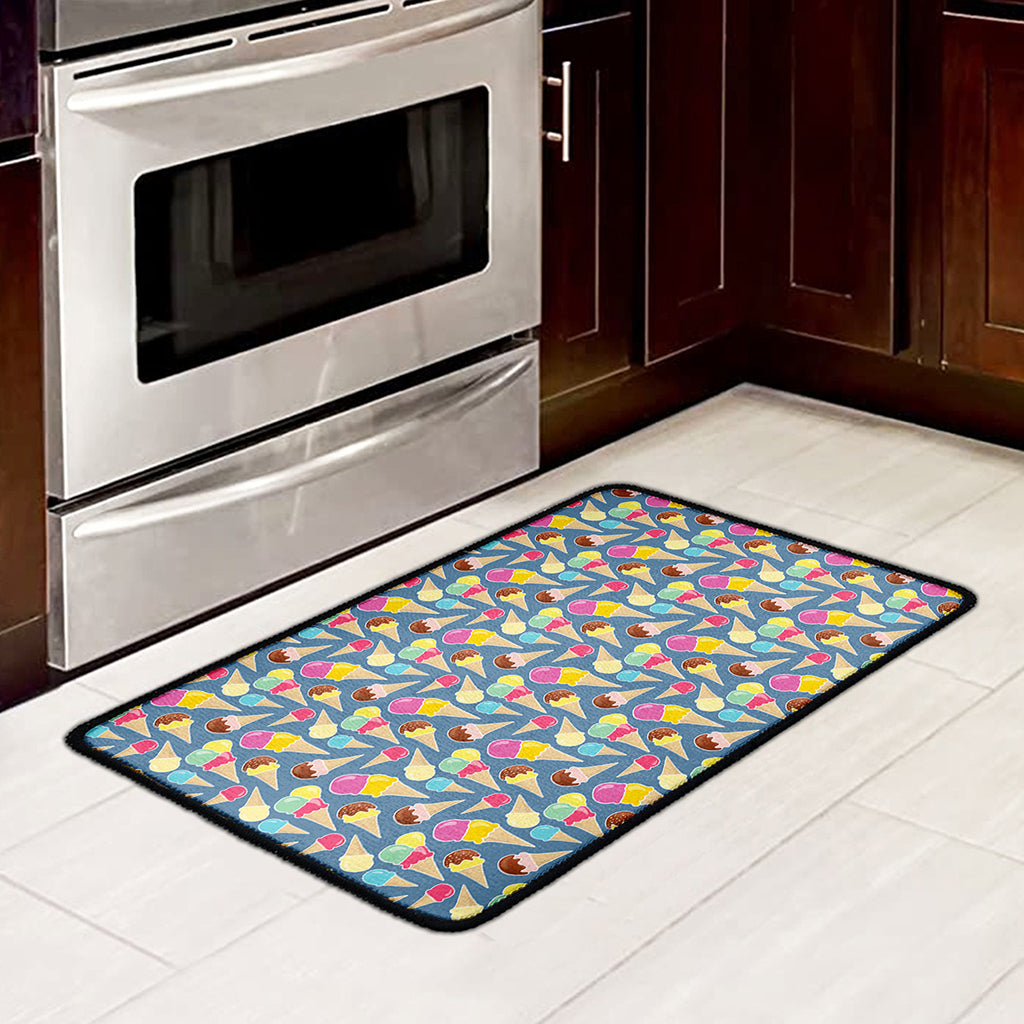 Colorful Ice Cream Pattern Print Kitchen Mat