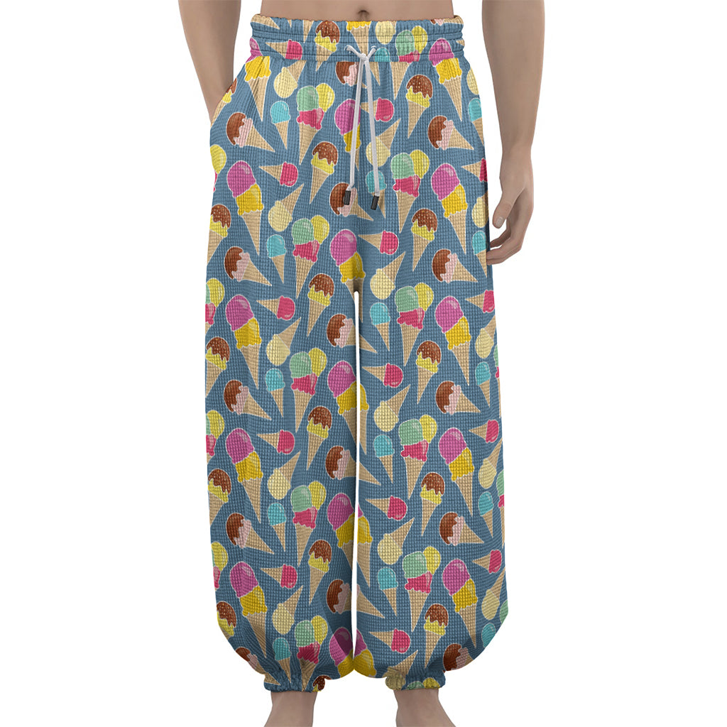 Colorful Ice Cream Pattern Print Lantern Pants