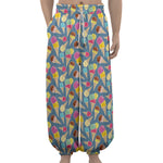 Colorful Ice Cream Pattern Print Lantern Pants