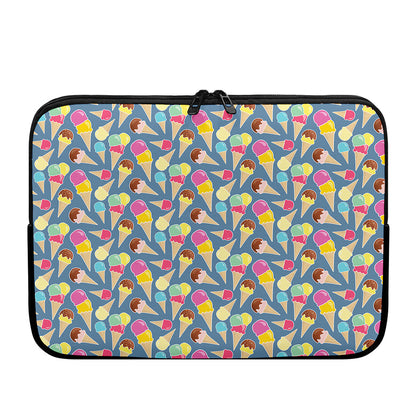 Colorful Ice Cream Pattern Print Laptop Sleeve