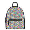 Colorful Ice Cream Pattern Print Leather Backpack