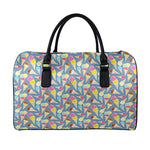 Colorful Ice Cream Pattern Print Leather Duffle Bag