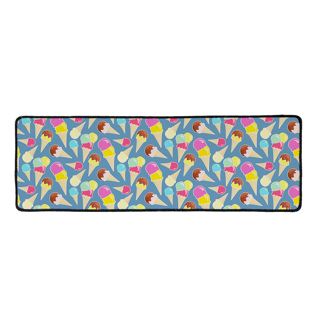 Colorful Ice Cream Pattern Print Long Kitchen Mat