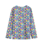 Colorful Ice Cream Pattern Print Long Sleeve Short Coat