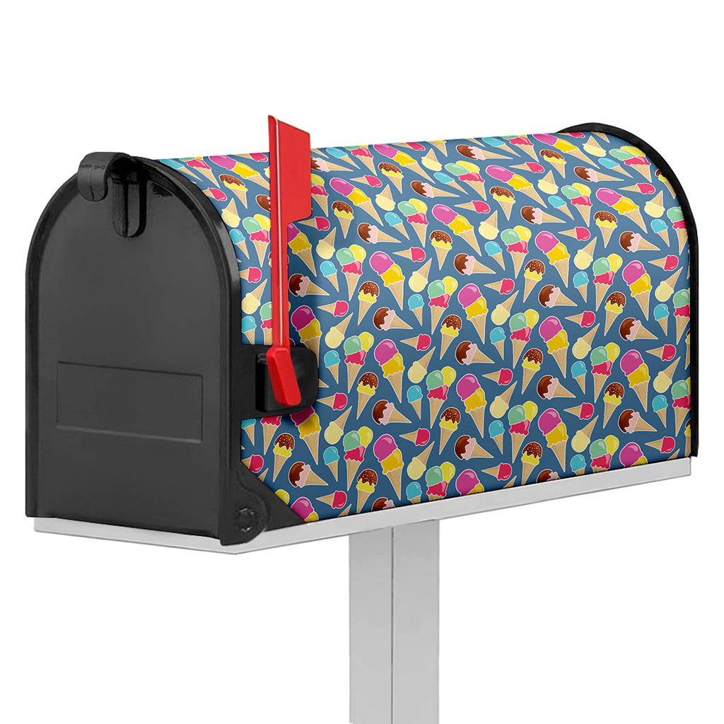 Colorful Ice Cream Pattern Print Mailbox Cover