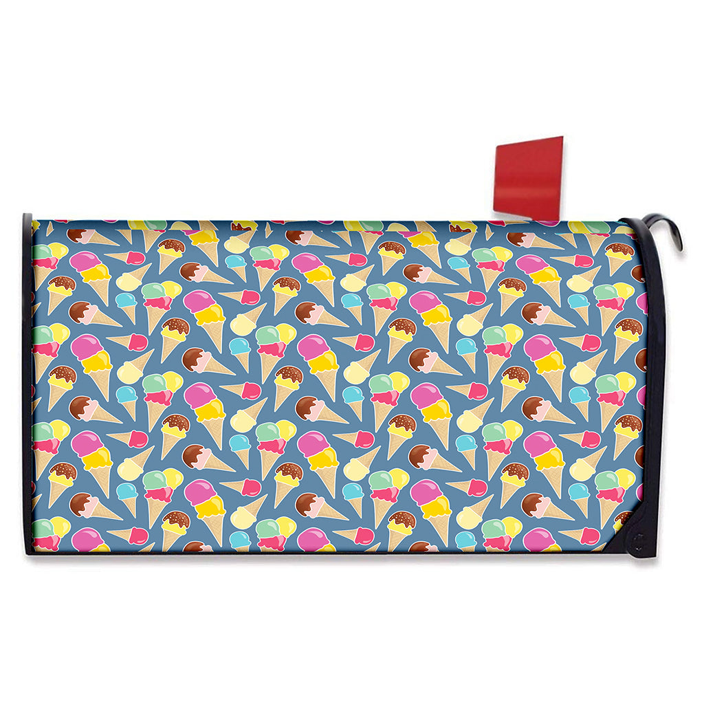 Colorful Ice Cream Pattern Print Mailbox Cover