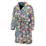 Colorful Ice Cream Pattern Print Men's Bathrobe