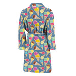 Colorful Ice Cream Pattern Print Men's Bathrobe