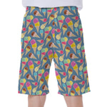 Colorful Ice Cream Pattern Print Men's Beach Shorts