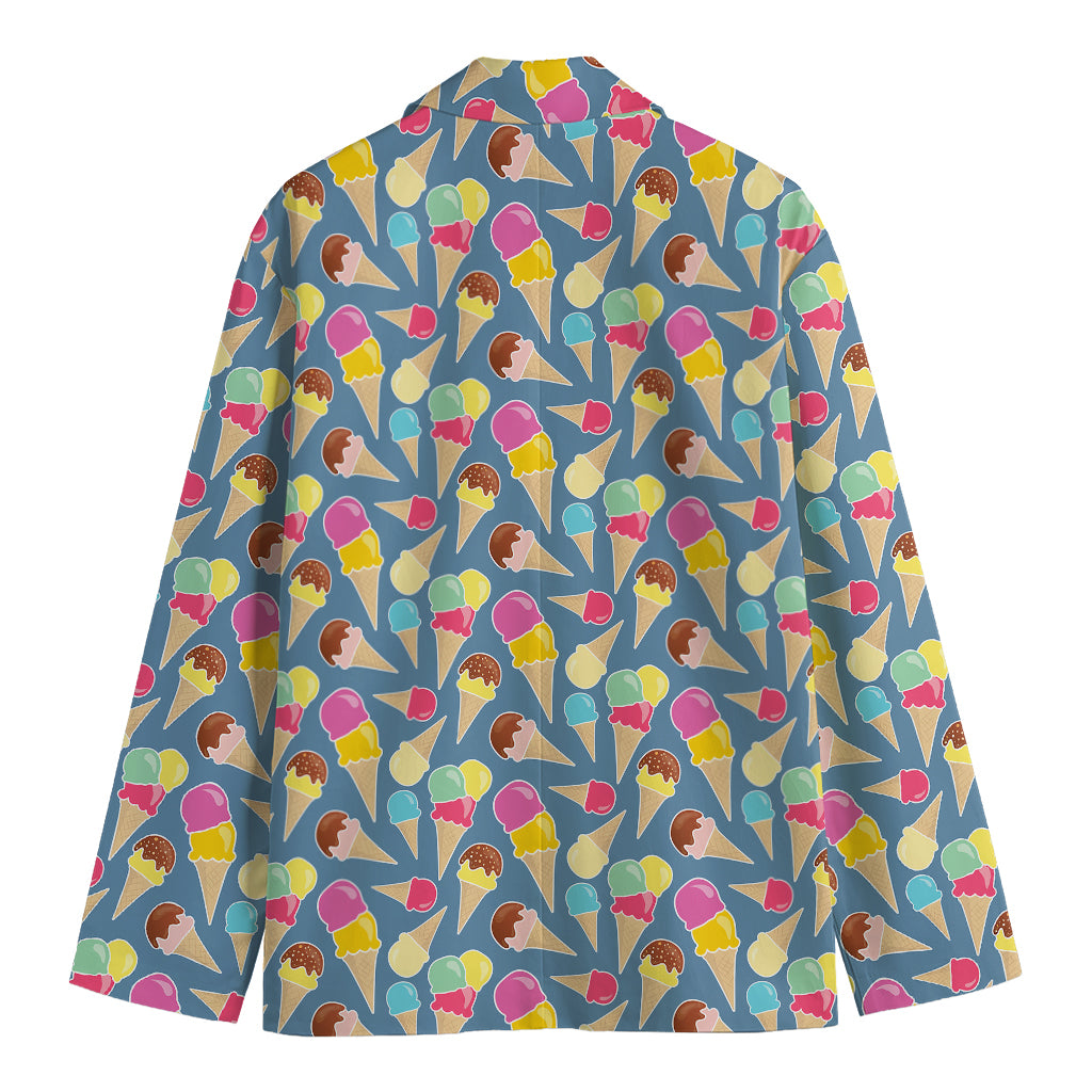 Colorful Ice Cream Pattern Print Men's Blazer