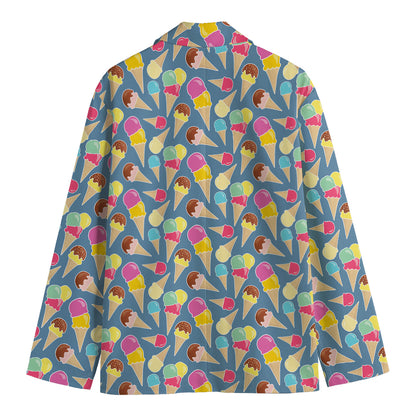 Colorful Ice Cream Pattern Print Men's Blazer