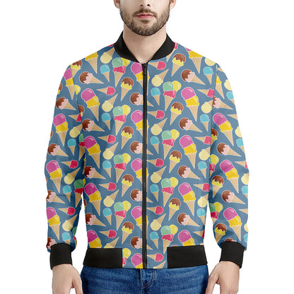 Colorful Ice Cream Pattern Print Men's Bomber Jacket