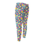 Colorful Ice Cream Pattern Print Men's Compression Pants