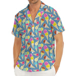 Colorful Ice Cream Pattern Print Men's Deep V-Neck Shirt