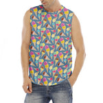 Colorful Ice Cream Pattern Print Men's Fitness Tank Top