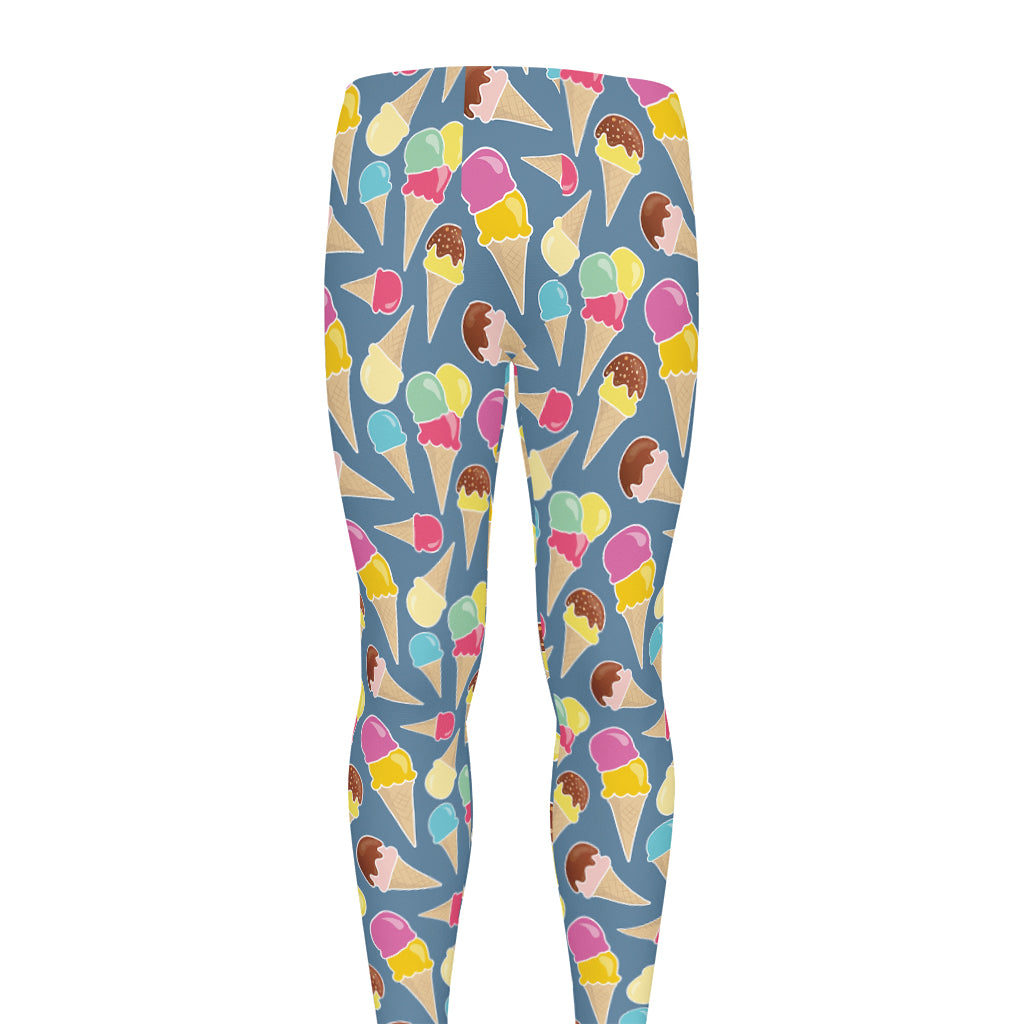 Colorful Ice Cream Pattern Print Men's leggings