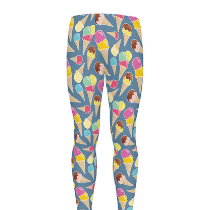 Colorful Ice Cream Pattern Print Men's leggings