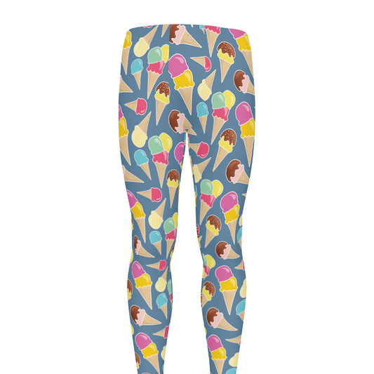 Colorful Ice Cream Pattern Print Men's leggings