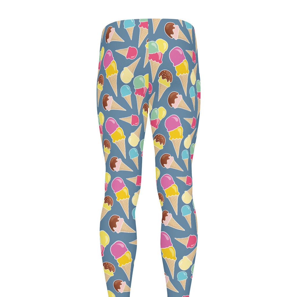 Colorful Ice Cream Pattern Print Men's leggings
