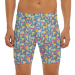 Colorful Ice Cream Pattern Print Men's Long Boxer Briefs
