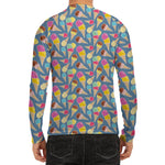 Colorful Ice Cream Pattern Print Men's Long Sleeve Rash Guard