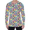 Colorful Ice Cream Pattern Print Men's Long Sleeve T-Shirt
