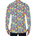 Colorful Ice Cream Pattern Print Men's Long Sleeve T-Shirt