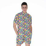 Colorful Ice Cream Pattern Print Men's Rompers