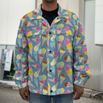 Colorful Ice Cream Pattern Print Men's Shirt Jacket