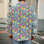 Colorful Ice Cream Pattern Print Men's Shirt Jacket