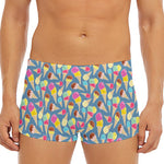 Colorful Ice Cream Pattern Print Men's Short Boxer Briefs