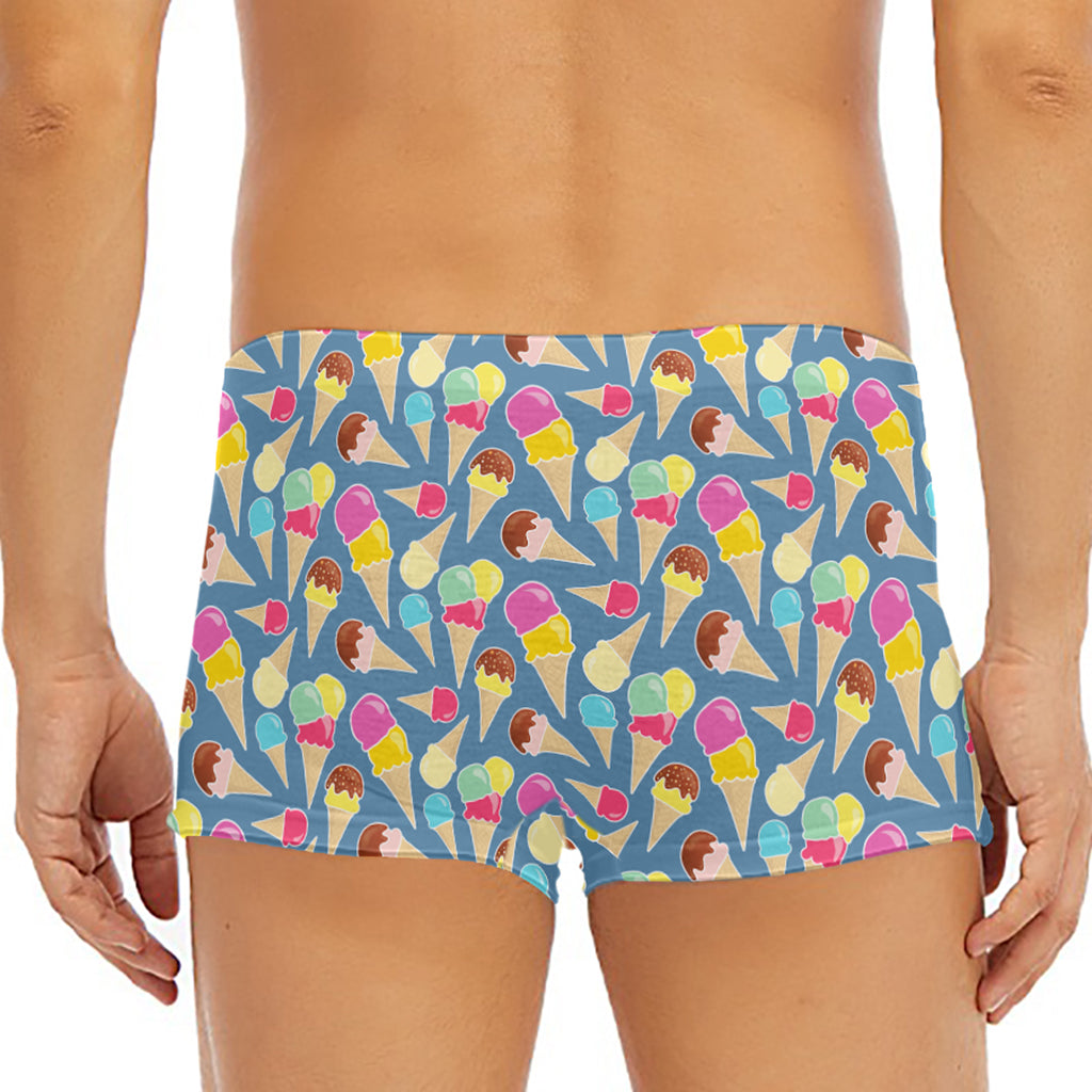 Colorful Ice Cream Pattern Print Men's Short Boxer Briefs
