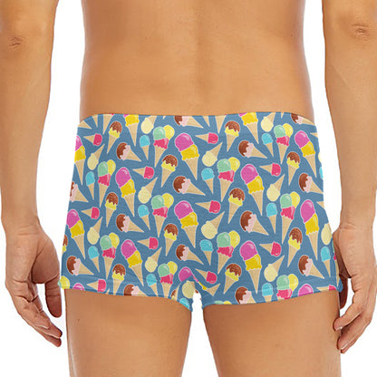 Colorful Ice Cream Pattern Print Men's Short Boxer Briefs