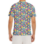 Colorful Ice Cream Pattern Print Men's Short Sleeve Rash Guard