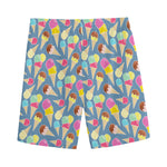 Colorful Ice Cream Pattern Print Men's Sports Shorts